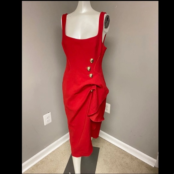 acler thistle button peplum dress